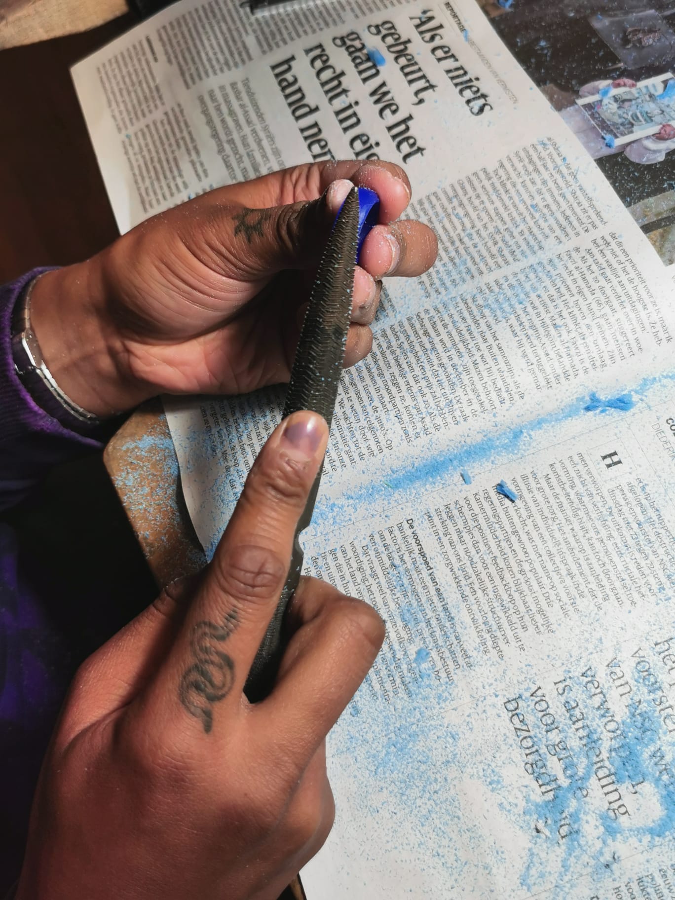 Zilveren ring in was maken basiscursus - Chris Hossen